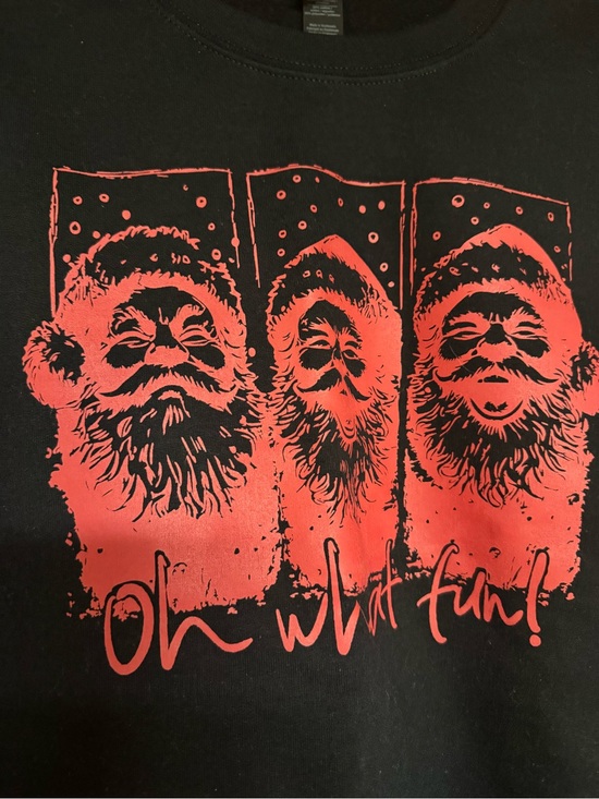 Gildan Tops - Gildan‎ Black Sweatshirt with Red Santa Print